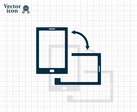 Rotate Smartphone or Cellular Phone or Tablet Icons in Vectorのイラスト素材