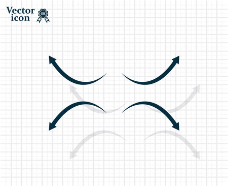 four arrows in different directionsのイラスト素材