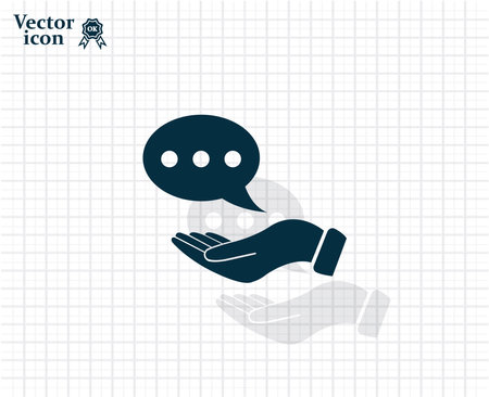 Chat Flat Icon with shadow. Vector EPS 10.のイラスト素材