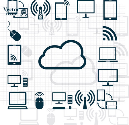 Cloud Computing concept vector iconのイラスト素材
