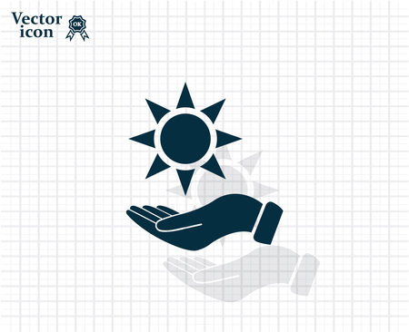 Hand protecting sun icon stock vectorのイラスト素材