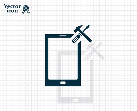 setting parameters, mobile smartphone icon, vector illustration. Flat design styleのイラスト素材