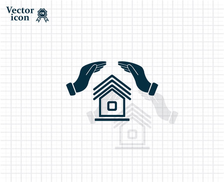 protection and home insurance web icon. vector designのイラスト素材