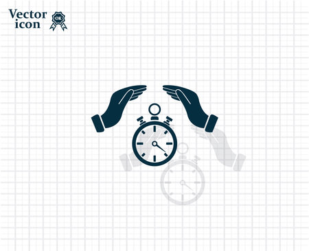 Illustration of wo hands protecting or giving a timerのイラスト素材