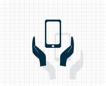 Smartphone insurance sign.のイラスト素材