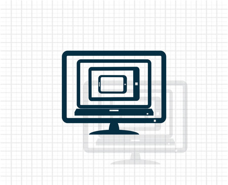 Computer laptop tablet phone isolated logos eps10 vectorのイラスト素材