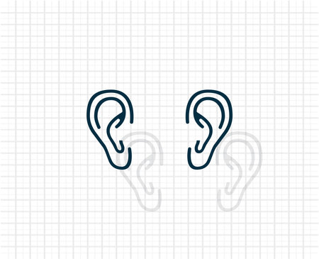 two ears, vector illustrationのイラスト素材