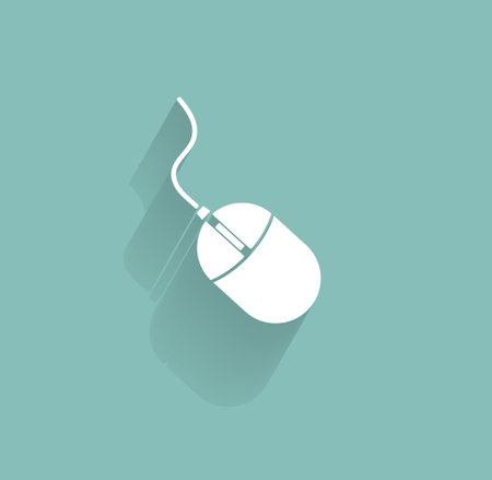 Computer mouse icon, vector illustration. Flat design styleのイラスト素材