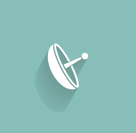 Radar Vector icon satellite dish tv technology.のイラスト素材