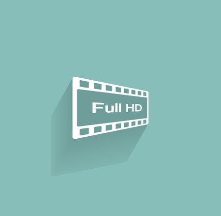 Full HD video icon, vector illustrationのイラスト素材
