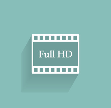 Full HD video icon, vector illustrationのイラスト素材