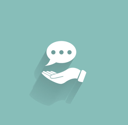 Chat Flat Icon with shadow. Vector EPS 10.のイラスト素材