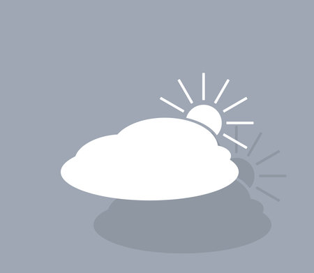 sun and cloud weather web iconのイラスト素材