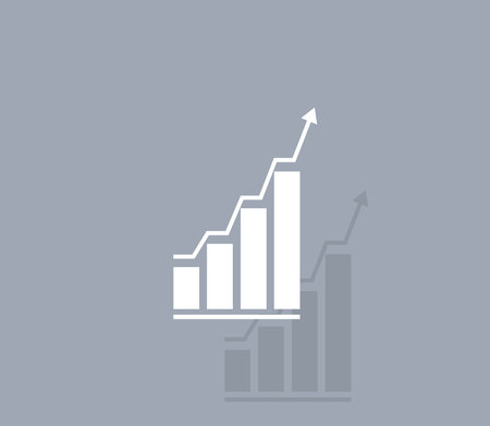Infographic. Chart icon. Growing graph symbol.のイラスト素材