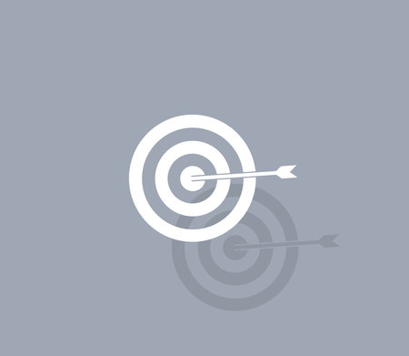 icon flat target with dart in black, isolated, shadedのイラスト素材