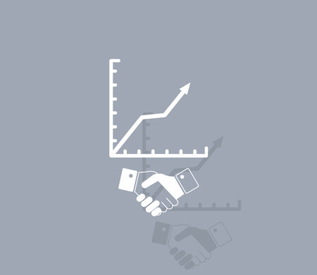 Business growth concept. Handshake with graph stock.のイラスト素材