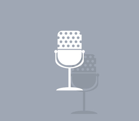 microphone web icon, flat designのイラスト素材