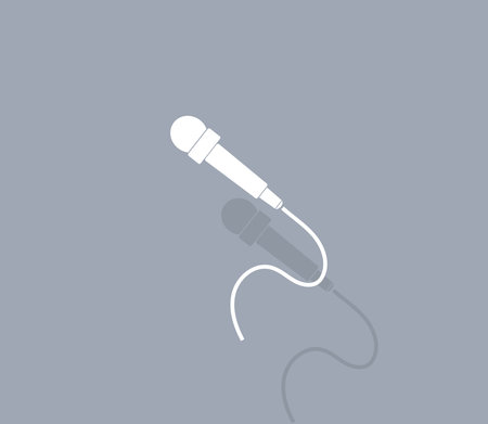 microphone web icon, flat designのイラスト素材