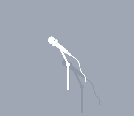 microphone web icon, flat designのイラスト素材