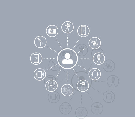 technology web icons setのイラスト素材