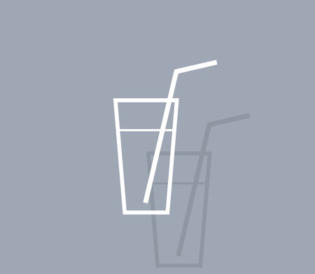 A glass with a straw iconのイラスト素材