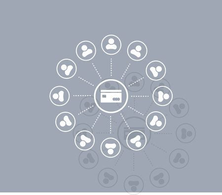 credit card and people aroundのイラスト素材