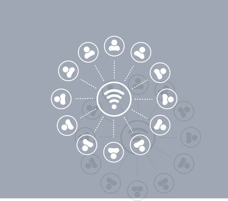 Wireless Icon, vector illustration. Flat design styleのイラスト素材