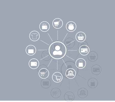 Shopping Icon Set. Vector illustrationのイラスト素材