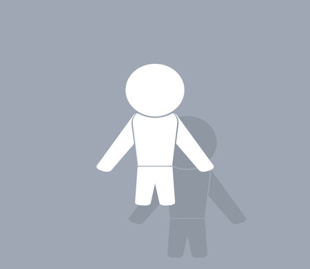 man icon - vector illustration with shadowのイラスト素材