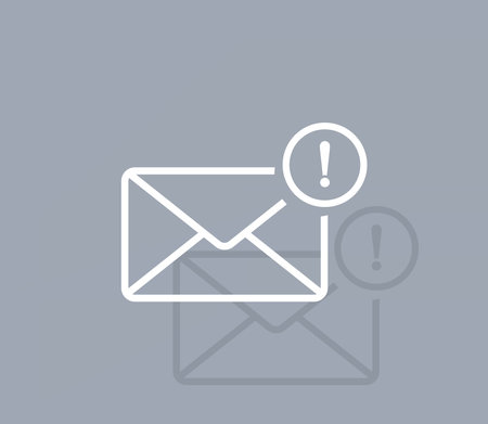 New message, picture of letter with exclamation mark vector icon.のイラスト素材