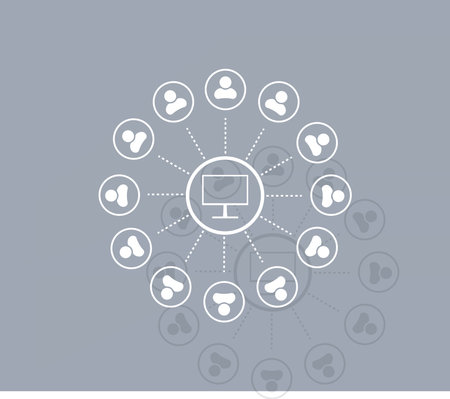 Global communication concept with flat icons. Vector illustrationのイラスト素材