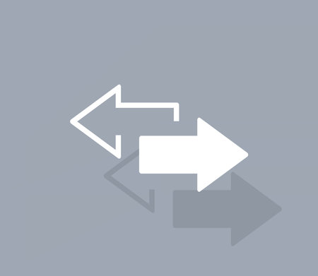 2 side arrow premium illustration icon, isolated, white on dark background, with text elementsのイラスト素材