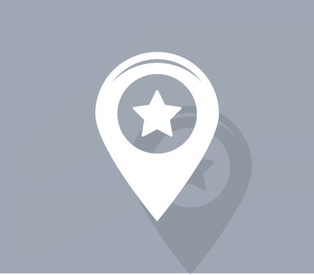 Map pointer with star - places optimization. Vector iconのイラスト素材