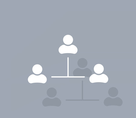 Three people connected in a network - symbol for download. Vector icons for video, mobile apps, Web sites and print projects.のイラスト素材