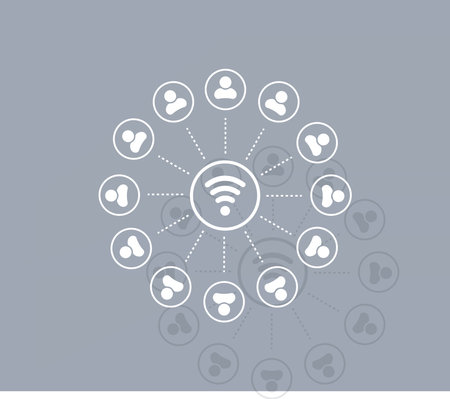Wireless Icon, vector illustration. Flat design styleのイラスト素材