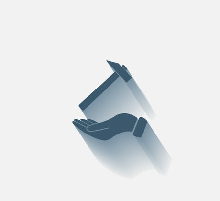 hammer in hand iconのイラスト素材