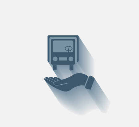 car in hand - vector iconのイラスト素材