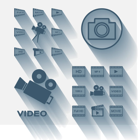 Movie icons set.のイラスト素材