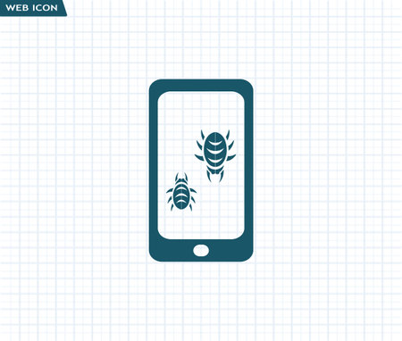 Protection of the software, protection of the system against computer viruses. Virus design over gray background, vector illustrationのイラスト素材