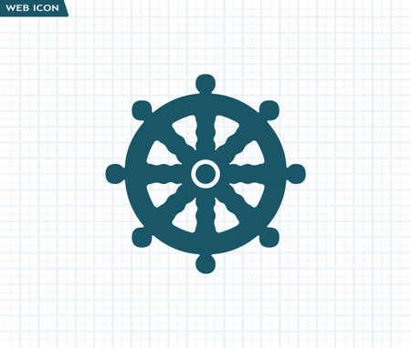 Steering wheel marine vector iconのイラスト素材