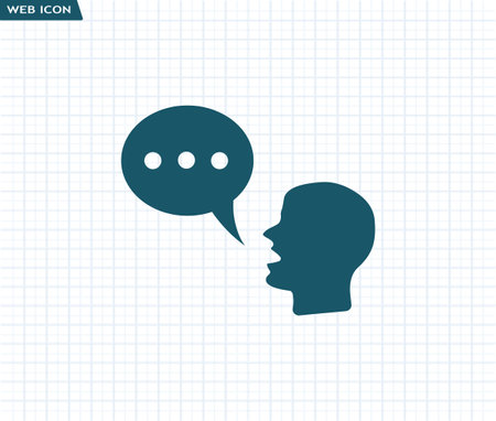 A talking man, vector icon. Flat illustration of a talking person.のイラスト素材
