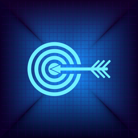 Arrow and target icon on blue background. Vector Illustration.のイラスト素材