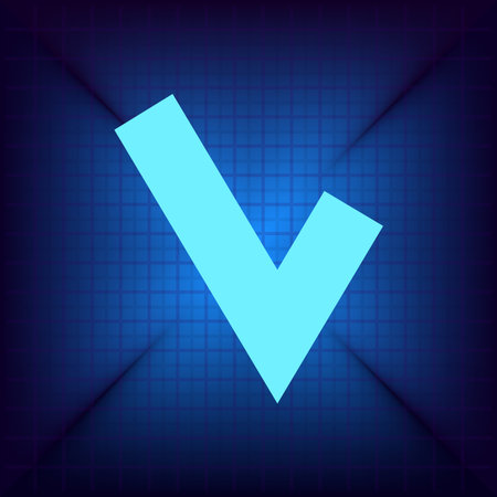 Blue check mark icon on a blue background. Eps 10 vector file.のイラスト素材