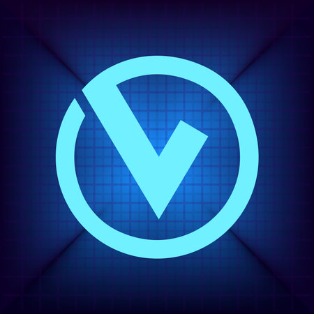 Check mark icon. Blue background. Vector illustration. Eps 10.のイラスト素材