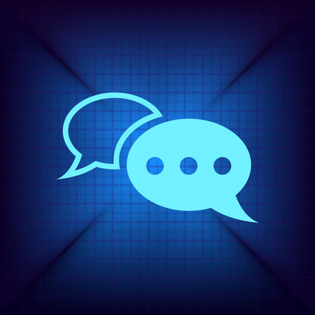 Speech bubble icon. Blue background. Vector illustration. Eps 10のイラスト素材