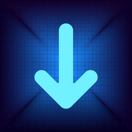 Arrow down icon. Blue background. Vector illustration. Eps 10のイラスト素材