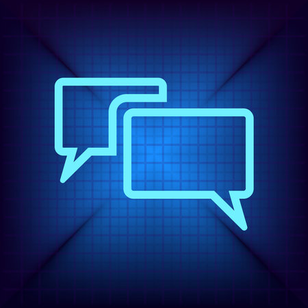 Chat icon. Speech bubble sign. Blue background. Vector Illustrationのイラスト素材