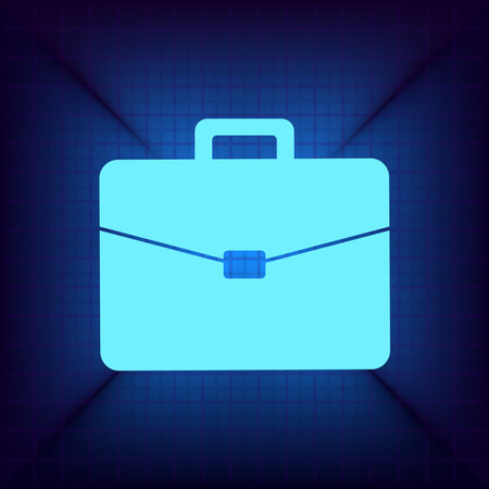 Illustration of a blue briefcase icon on a dark blue backgroundのイラスト素材