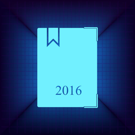 New Year's card for 2016 on a blue background. Vector illustrationのイラスト素材