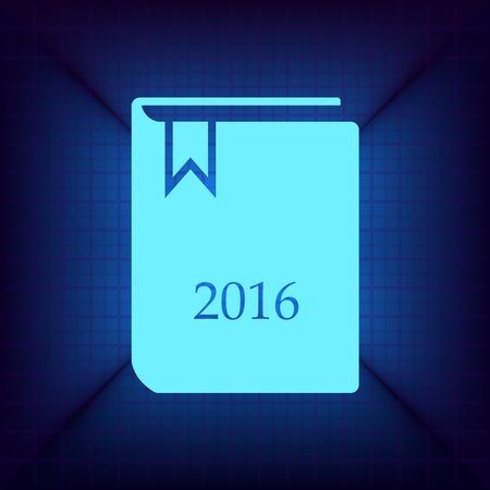 Diary 2016, vector stationary notebook with elastic bandのイラスト素材